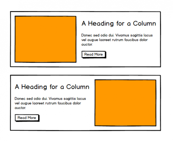 Column and Column Reversed Wireframe