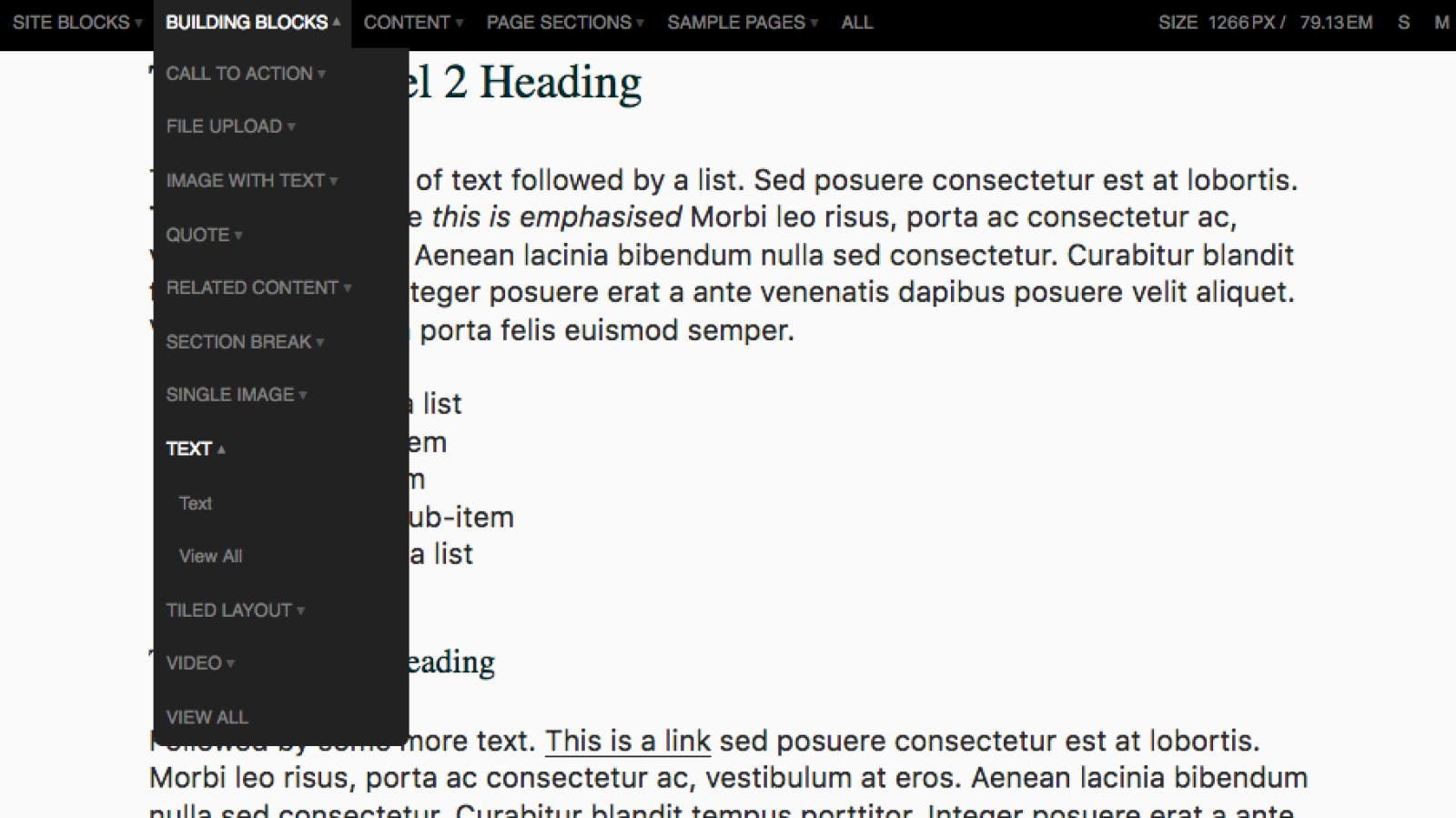 PatternLab Text Building Block Example