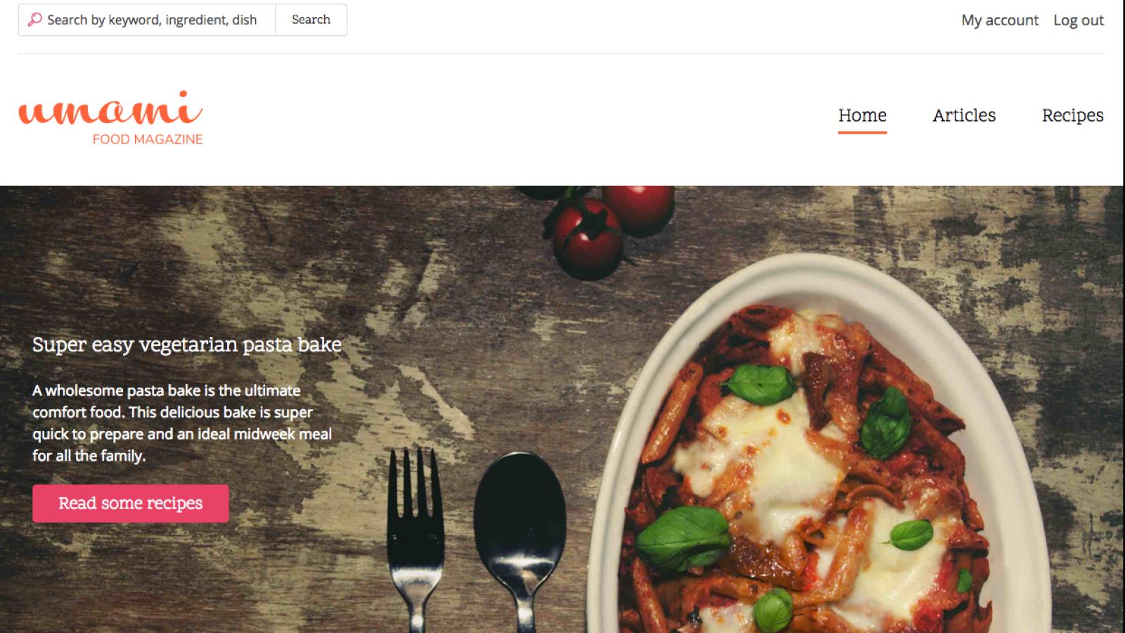 Screenshot of part of the homepage of the demo_umami profile
