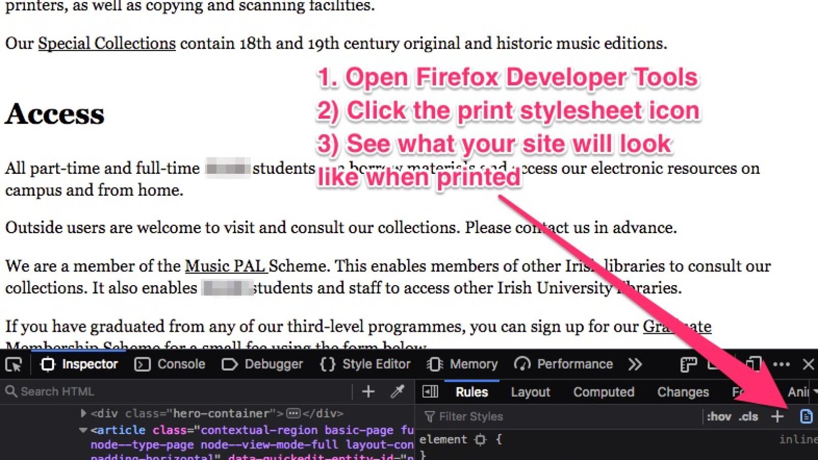 Print Stylesheet Option in Firefox