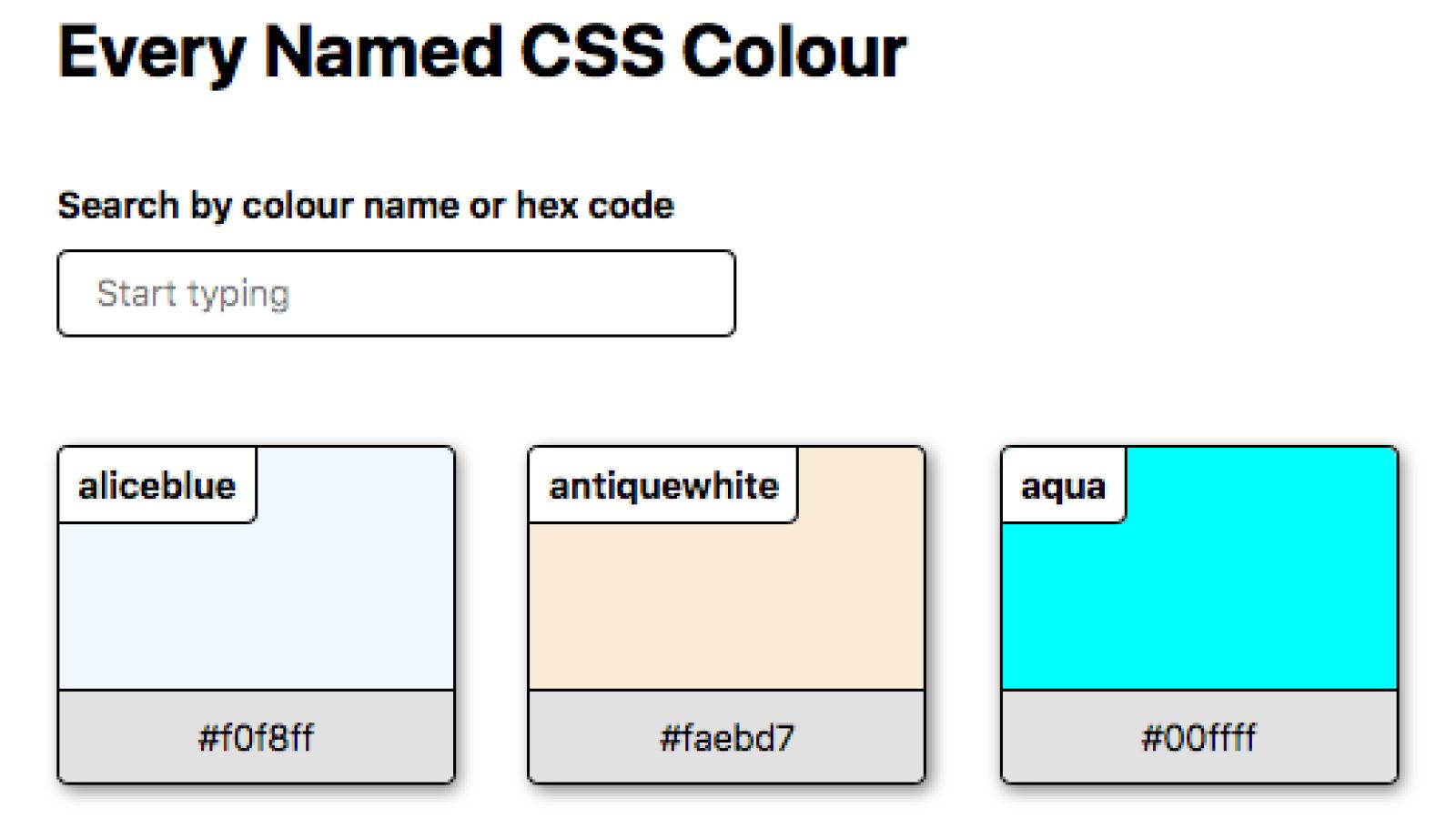 Every CSS Colour