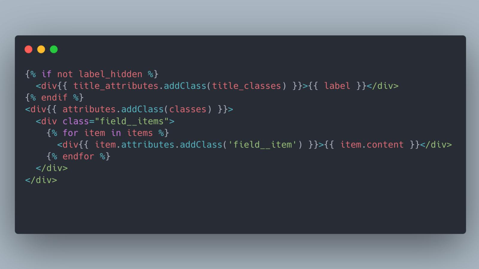 Simplified version of Drupal field template