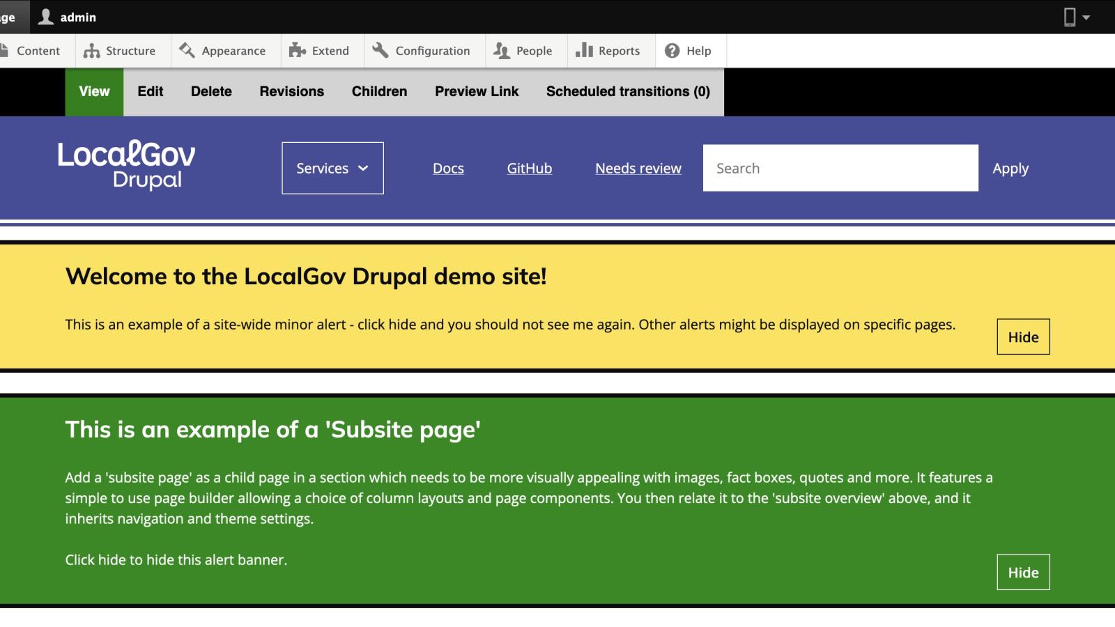 Changing the design of subsites in Localgov Drupal
