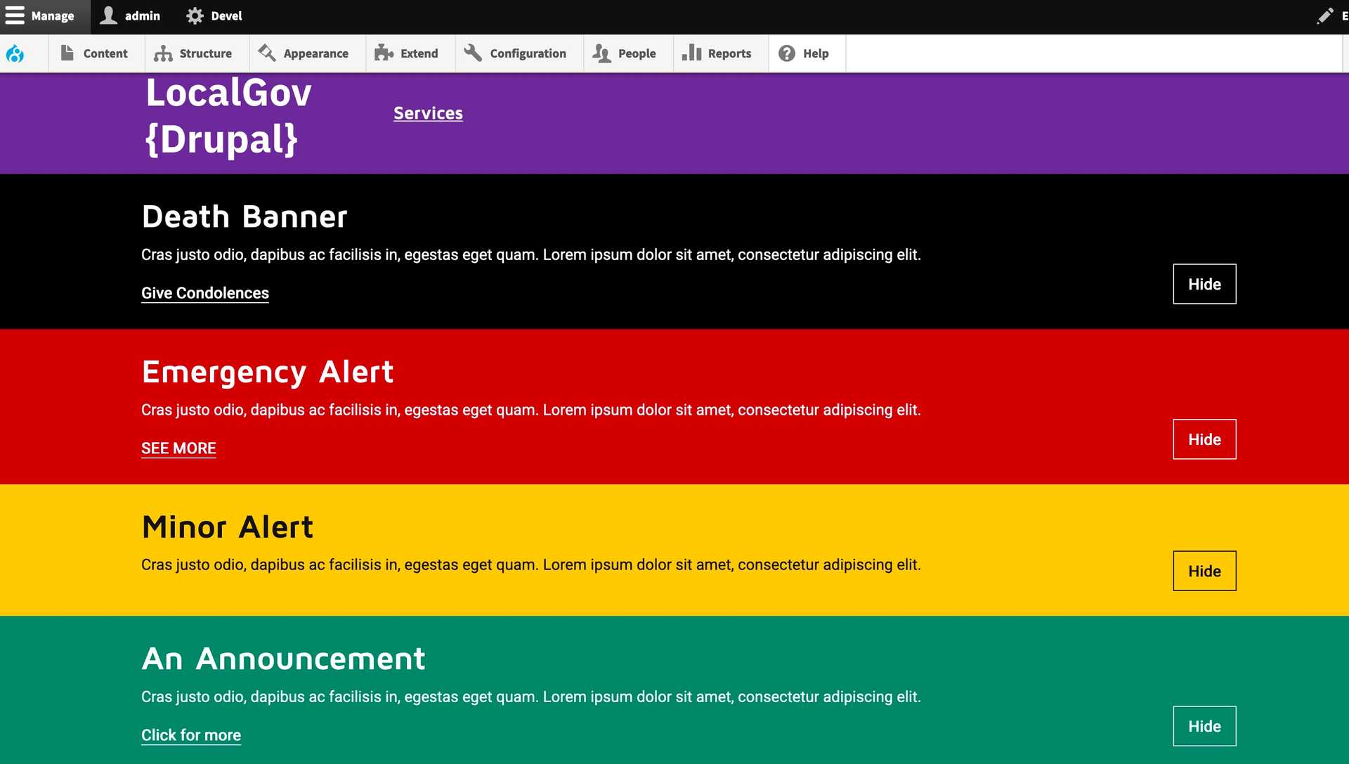 Reformatting Drupal Code: LocalGov Alert Banner