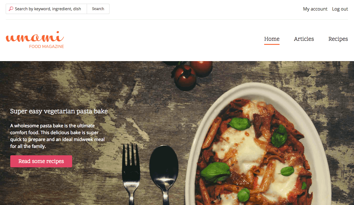 Screenshot of part of the homepage of the demo_umami profile