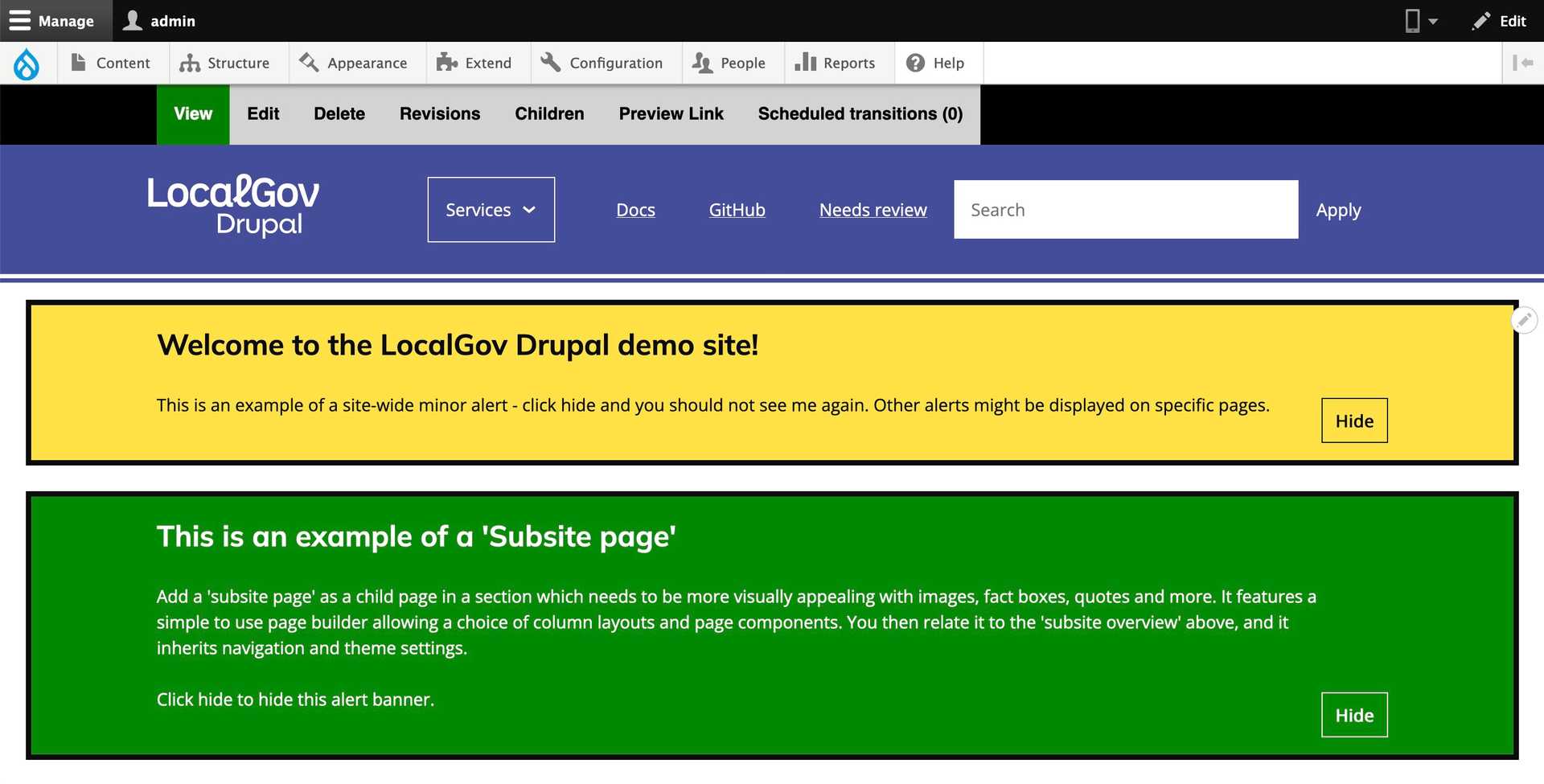 Changing the design of subsites in Localgov Drupal
